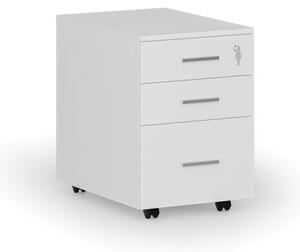Kontener biurowy mobilny na teczki zawieszkowe PRIMO WHITE, 3 szuflady, biały