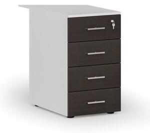Kontener biurowy z szufladami PRIMO WHITE, 4 szuflady, biały/wenge