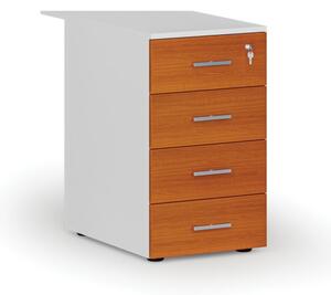 Kontener biurowy z szufladami PRIMO WHITE, 4 szuflady, biały/wiśnia
