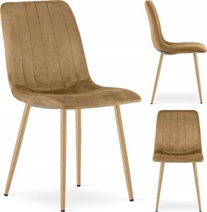 Krzeso Tapicerowane Welurowe Velvet do Salonu Kuchni Jadalni Brz Simple