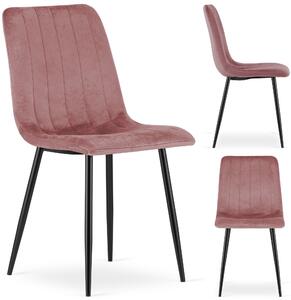 Krzeso Tapicerowane Welurowe Velvet do Salonu Kuchni Jadalni Ró Simple