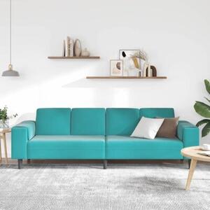 Nowoczesna sofa turkusowa do salonu - elegancki minimalizm i komfort dla 4 osÃ³b