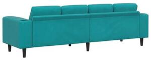 Nowoczesna sofa turkusowa do salonu - elegancki minimalizm i komfort dla 4 osÃ³b