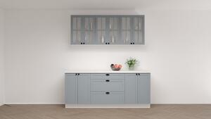 Zestaw mebli kuchennych Linea 200cm - szary grey - Wyprzedaż
