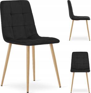KRZESO TAPICEROWANE WELUROWE VELVET DO SALONU KUCHNI JADALNI CUBE Czarne