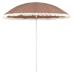 KOMFOTTEU Okrgy parasol z frdzlami, parasol tarasowy z regulowanym ktem nachylenia, solidny metalowy trzonek, torba transportowa, parasol plaowy, parasol ogrodowy w stylu boho, do ogrodu, na taras, na pla