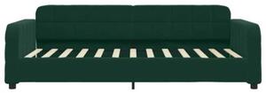 Sofa z materacem do spania, ciemnozielona, 100x200 cm, aksamit