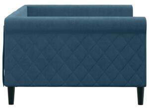 Sofa z funkcją spania, niebieska, 100x200 cm, obita aksamitem