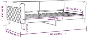 Sofa z funkcją spania, niebieska, 100x200 cm, obita aksamitem