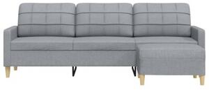 Sofa 3-osobowa z podnÃ³Å¼kiem, jasnoszary, 210 cm, tkaninÄ