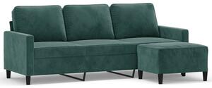 Sofa 3-osobowa z podnÃ³Å¼kiem, ciemnozielony, 180 cm, aksamit