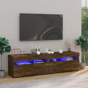Szafki pod TV z LED, 2 szt., przydymiony dąb, 75x35x40 cm