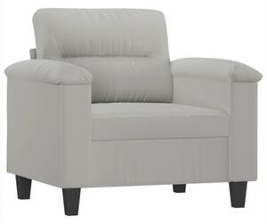 Fotel z podnÃ³Å¼kiem, jasnoszary, 60 cm, obity mikrofibrÄ