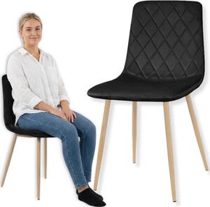 Krzeso tapicerowane welurowe do salonu kuchni jadalni velvet loft jasne nogi