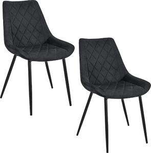 2x Krzeso tapicerowane pikowane welur SJ.0488 Czarne
