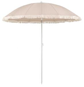 KOMFOTTEU Okrgy parasol z frdzlami, parasol tarasowy z regulowanym ktem nachylenia, solidny metalowy trzonek, torba transportowa, parasol plaowy, parasol ogrodowy w stylu boho, do ogrodu, na taras, na pla