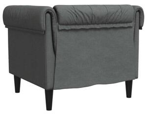 Fotel chesterfield, ciemnoszary, obity tkaninÄ