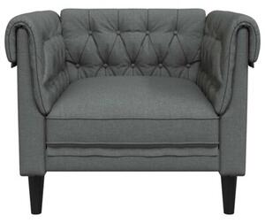 Fotel chesterfield, ciemnoszary, obity tkaninÄ