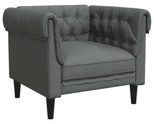 Fotel chesterfield, ciemnoszary, obity tkaninÄ