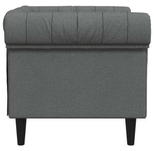 Fotel chesterfield, ciemnoszary, obity tkaninÄ