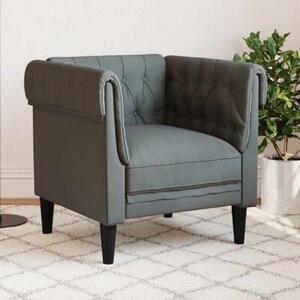 Fotel chesterfield, ciemnoszary, obity tkaninÄ