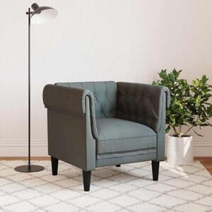 Fotel chesterfield, ciemnoszary, obity tkaninÄ