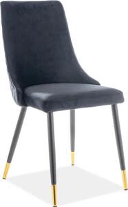 Krzeso tapicerowane PIANO VELVET czarne