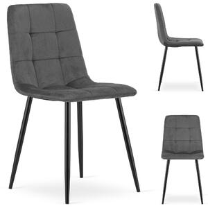 Krzeso Tapicerowane Welur Velvet Do Salonu Jadalni Welurowe Szare Cube