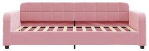 Sofa z materacem do spania, różowa, 80x200 cm, aksamit