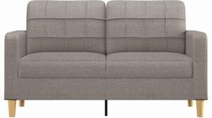 Sofa 2-osobowa, kolor taupe, 140 cm, tapicerowana tkaninÄ