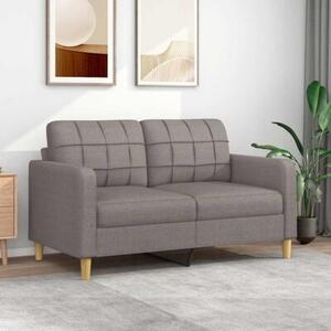 Sofa 2-osobowa, kolor taupe, 140 cm, tapicerowana tkaninÄ