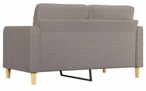 Sofa 2-osobowa, kolor taupe, 140 cm, tapicerowana tkaninÄ