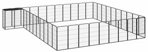 Kojec dla psa, 42 paneli, czarny, 50x100 cm, stal