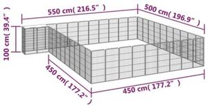 Kojec dla psa, 42 paneli, czarny, 50x100 cm, stal