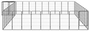 Kojec dla psa, 42 paneli, czarny, 50x100 cm, stal