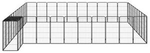 Kojec dla psa, 42 paneli, czarny, 50x100 cm, stal
