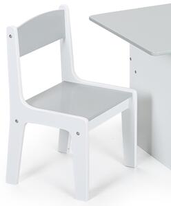 Stolik dziecięcy z 2 krzesłami STORAGE, biały/szary