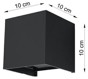 Czarny kwadratowy kinkiet LED z regulacją strumienia - EX532-Luco