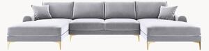 Panoramiczna sofa narożna o wyglądzie aksamitu Madara (6-osobowa)