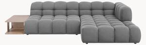Modułowa sofa narożna z weluru ze stolikiem Aster (3-osobowa)