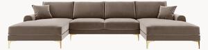 Panoramiczna sofa narożna o wyglądzie aksamitu Madara (6-osobowa)