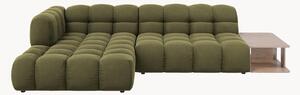 Modułowa sofa narożna z weluru ze stolikiem Aster (3-osobowa)
