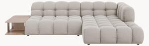 Modułowa sofa narożna z weluru ze stolikiem Aster (3-osobowa)