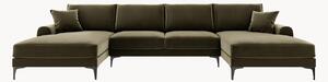 Panoramiczna sofa narożna o wyglądzie aksamitu Madara (6-osobowa)