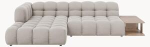 Modułowa sofa narożna z weluru ze stolikiem Aster (3-osobowa)
