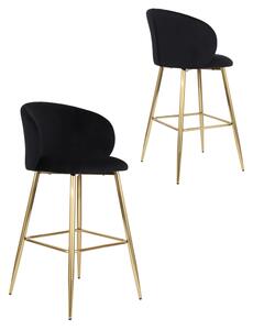 Hoker do kuchni Ganta Gold, czarny welwet, glamour