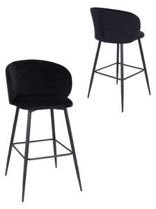 Hoker do kuchni Ganta black, czarny welwet, glamour