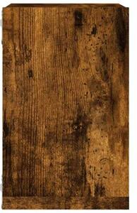 Półki ścienne z półką 2 szt. dąb wędzony 26 x 15 x 26 cm