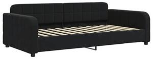 Sofa z materacem do spania, czarna, 100x200 cm, aksamit