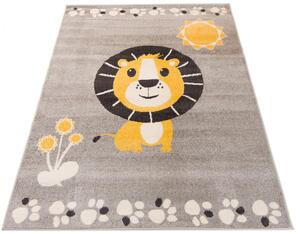 Szary dywan do pokoju dziecięcego z lwem - Animas 5X